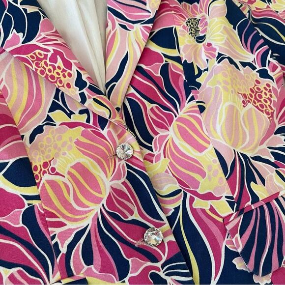 Tailor New York Floral Peony Pink & Navy Blazer - Picture 3 of 6